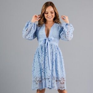 Beulah Blue Lace Dress Size L